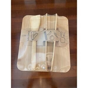 New Core Bamboo Bamboo Serve Set Serving Board Spatula Tongs Sealed